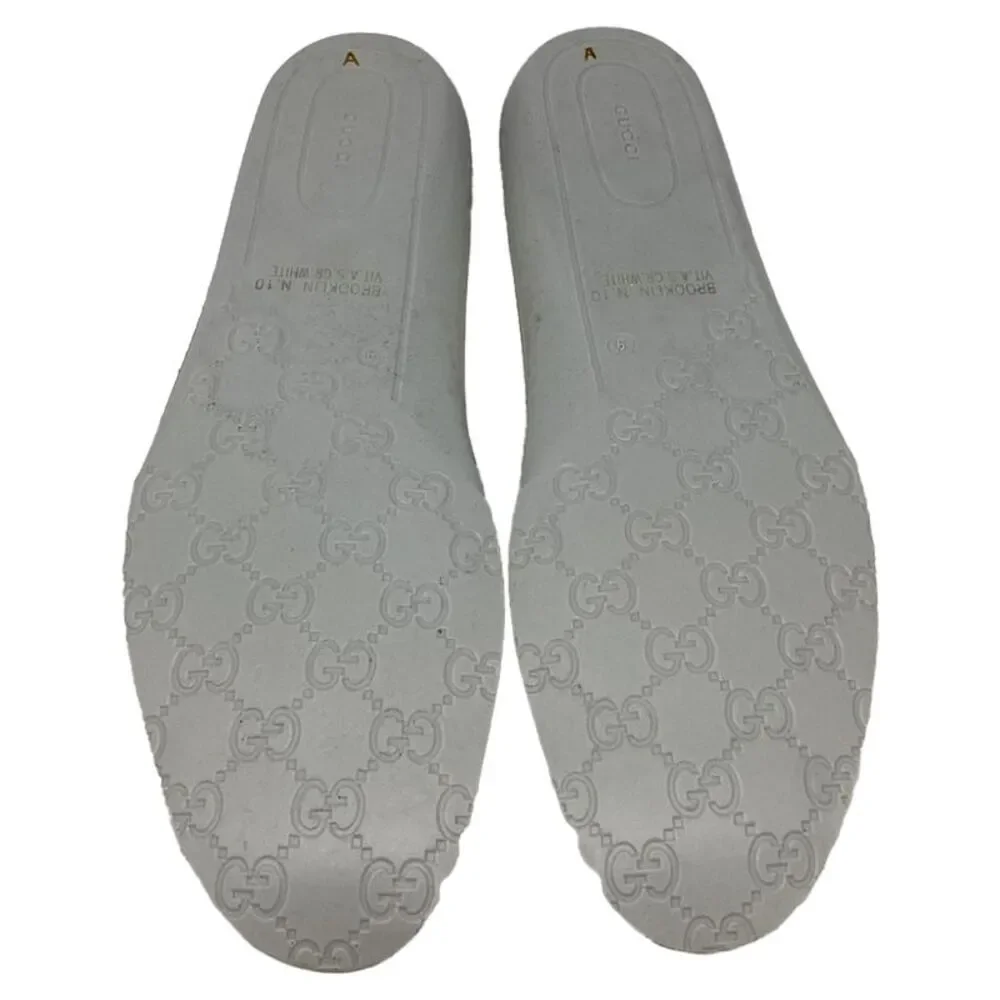 Gucci Ace Blade Distressed Sneakers in White Leather